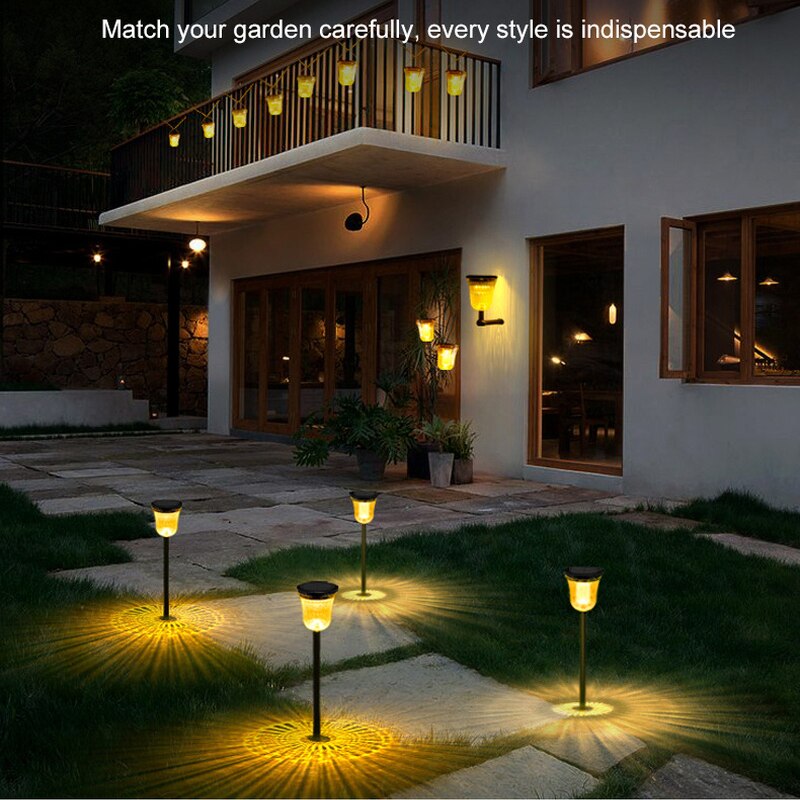 정원 조명, 태양광 LED 조명, 야외 방수 백색 따뜻한 빛, 태양광 통로, 잔디 램프, 정원 장식 조경 조명